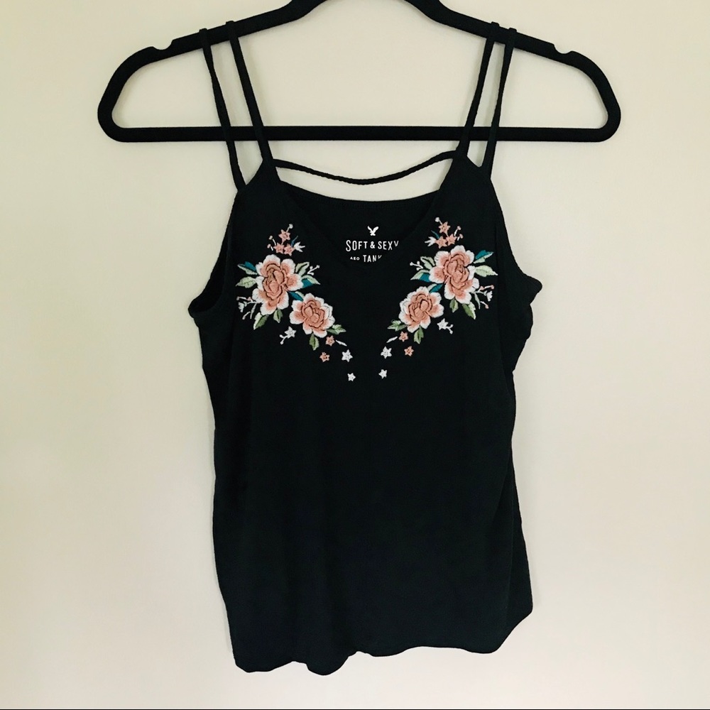 SOFT & SEXY by AE embroidered tank split straps